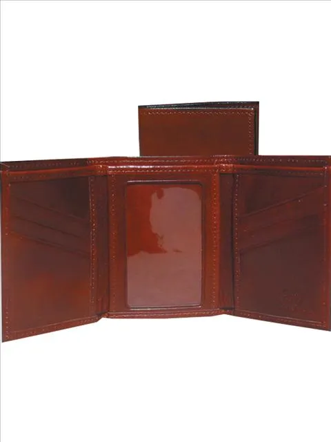 Scully Italian Leather Tri-Fold Wallet w/ ID Window Assorted Colors