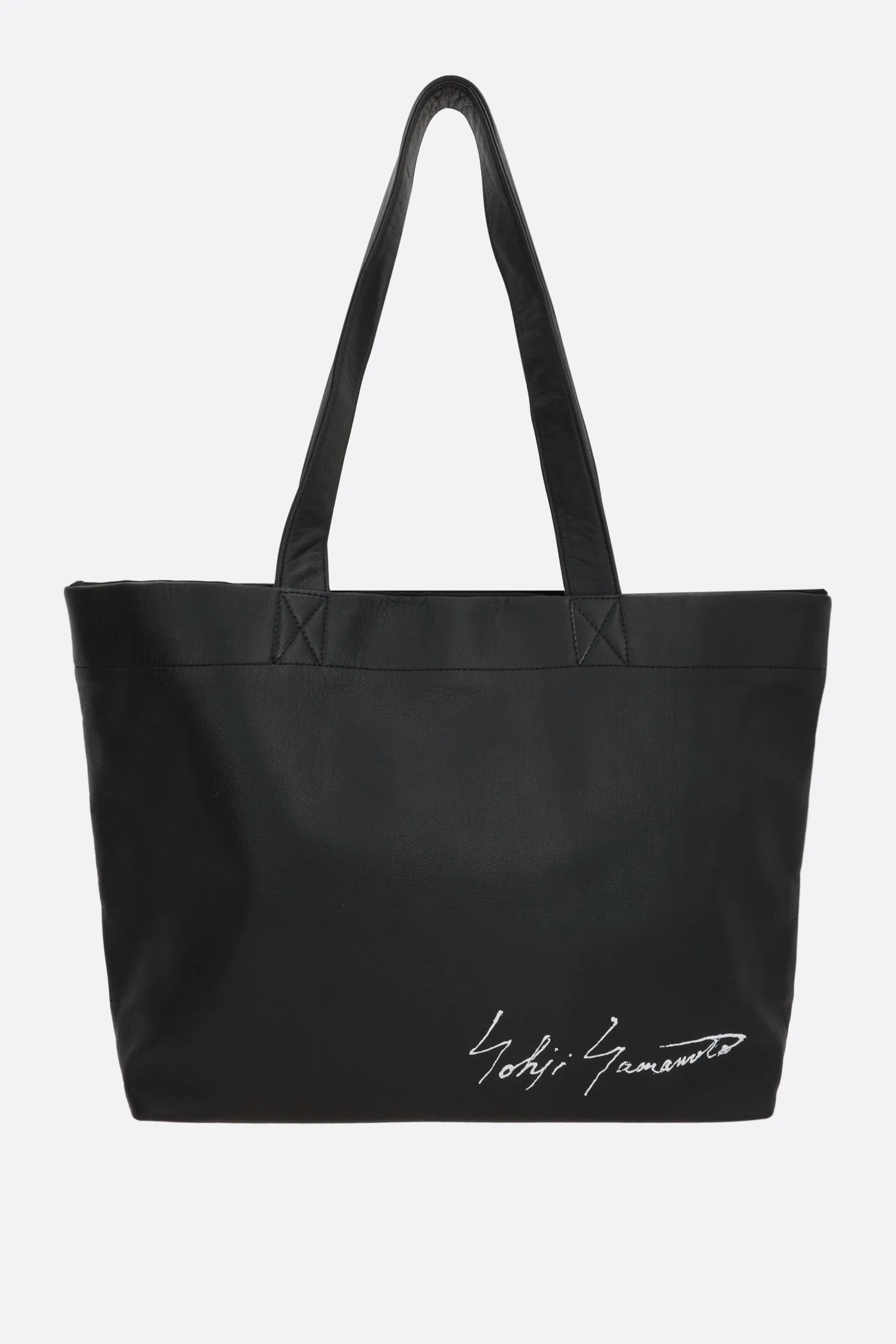 Signature tote bag in grainy leather
