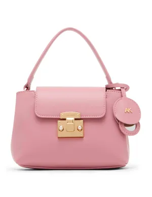 Small Pushlock Satchel With Mirror And Detachable Strap
