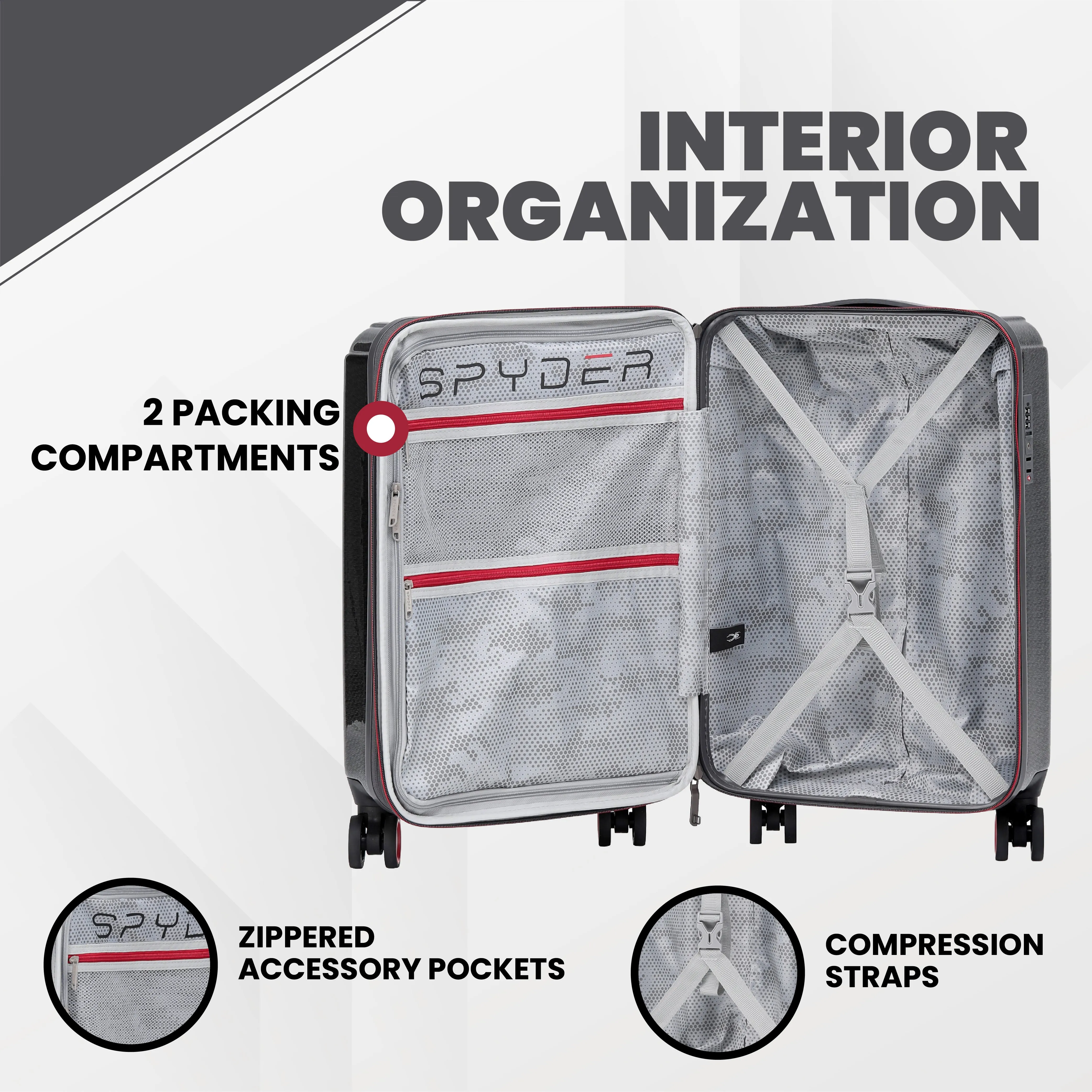 Spyder Traverse Expandable Hardside 3 Piece Spinner Set
