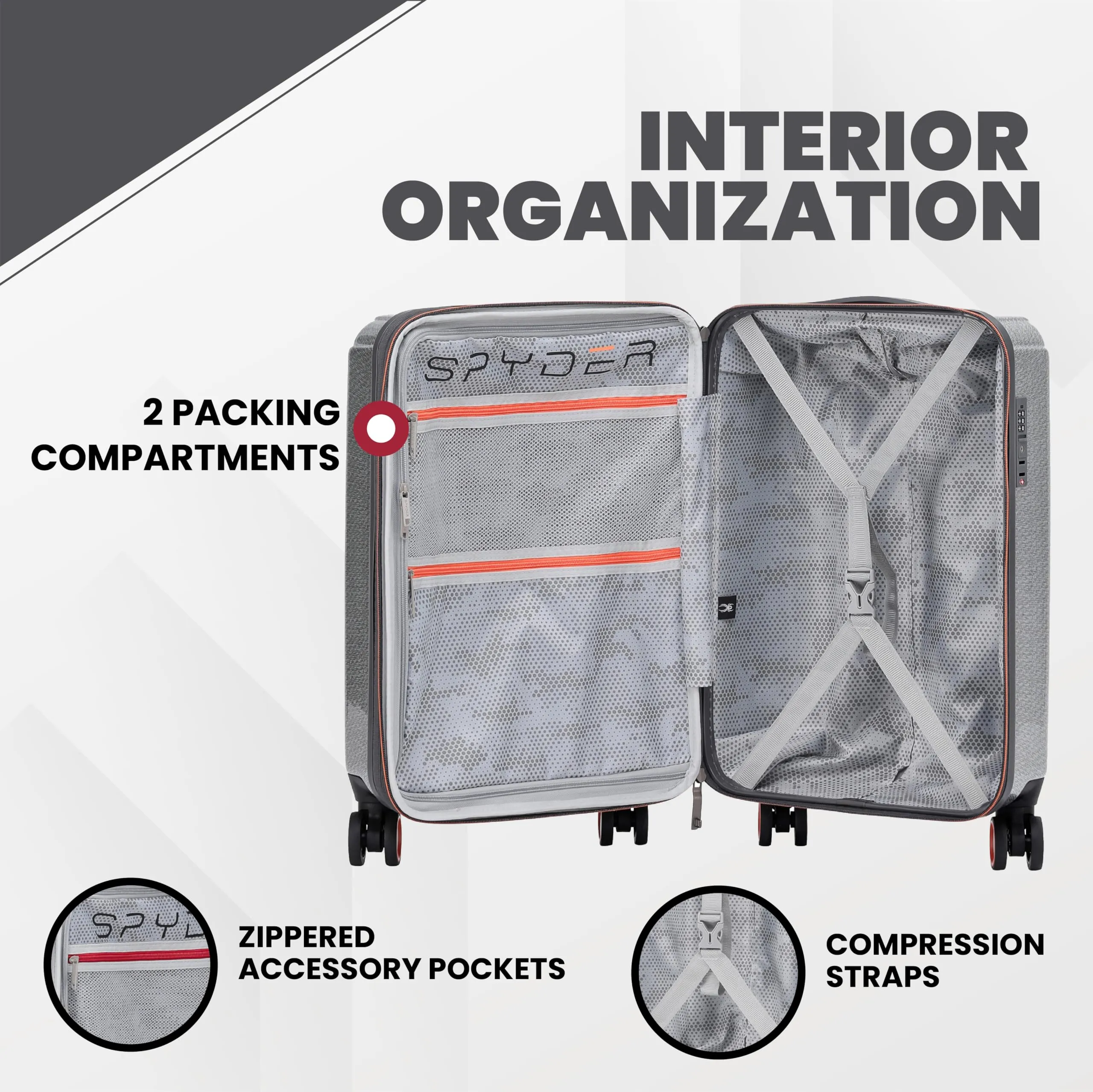 Spyder Traverse Expandable Hardside 3 Piece Spinner Set