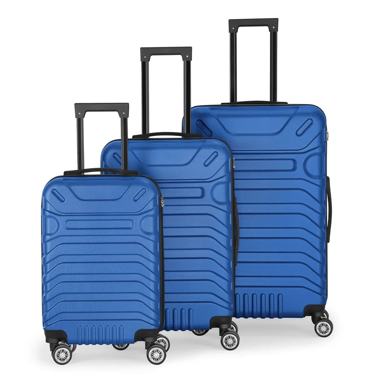 Striped Luggage Travel 3-Piece Set Blue
