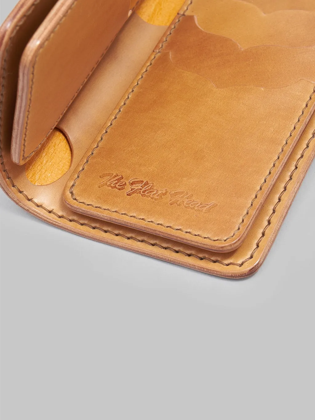 The Flat Head Handsewn Shinki Cordovan Mid-Length Wallet Camel