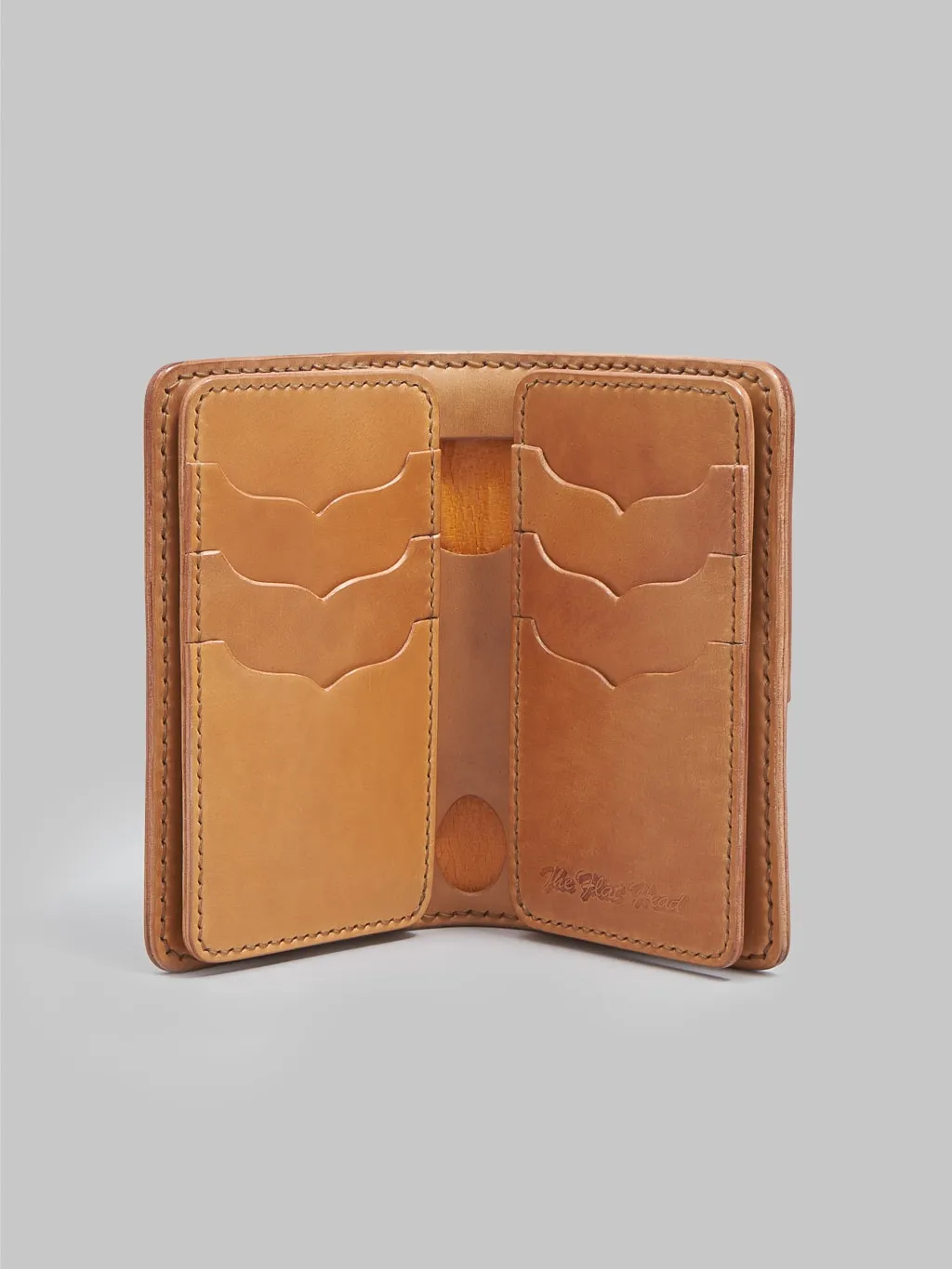 The Flat Head Handsewn Shinki Cordovan Mid-Length Wallet Camel