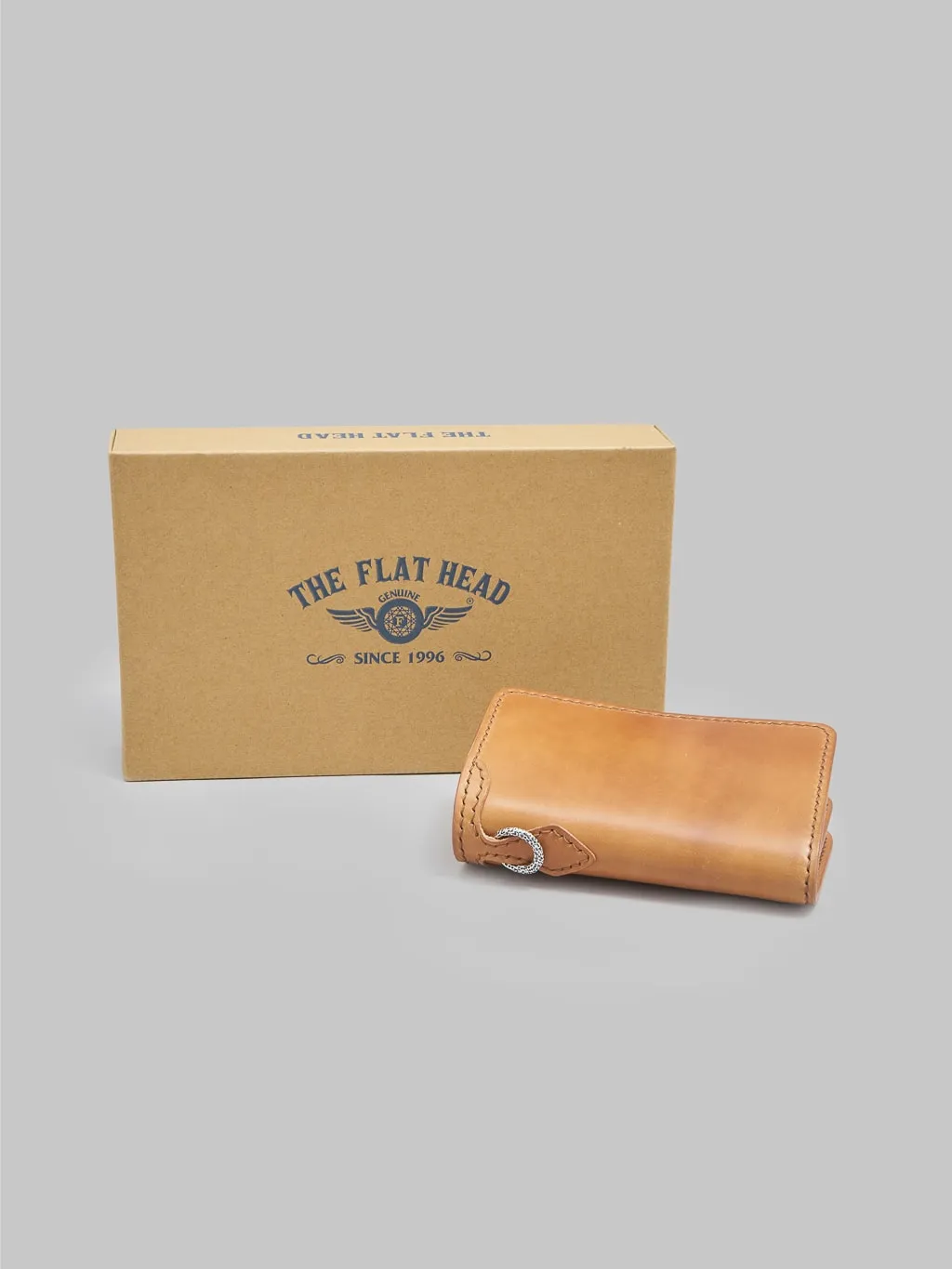 The Flat Head Handsewn Shinki Cordovan Mid-Length Wallet Camel