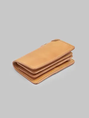 The Flat Head Handsewn Shinki Cordovan Mid-Length Wallet Camel
