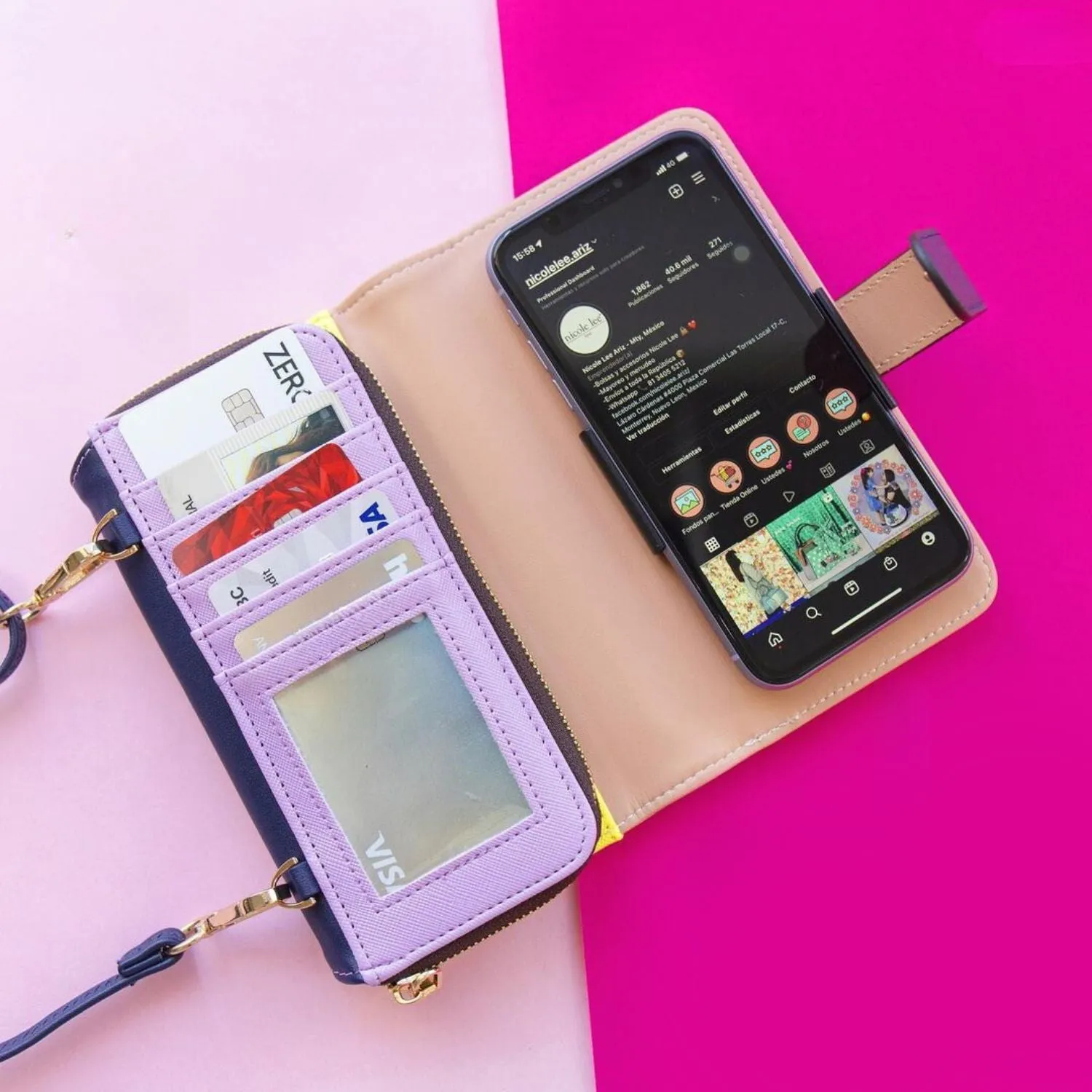 TRIFOLD PHONE CASE CROSSBODY WALLET