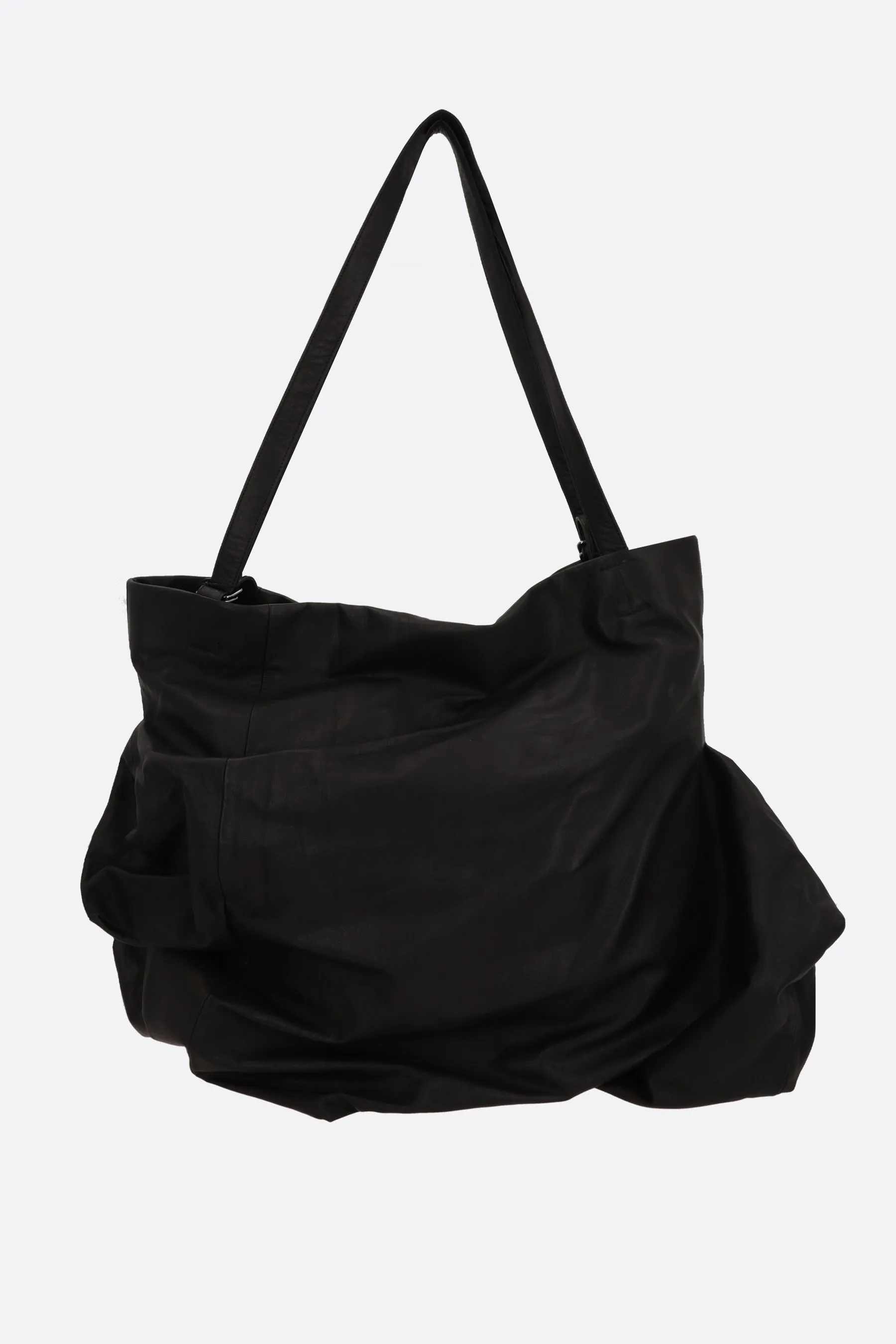 Unevenness tote bag in grainy leather