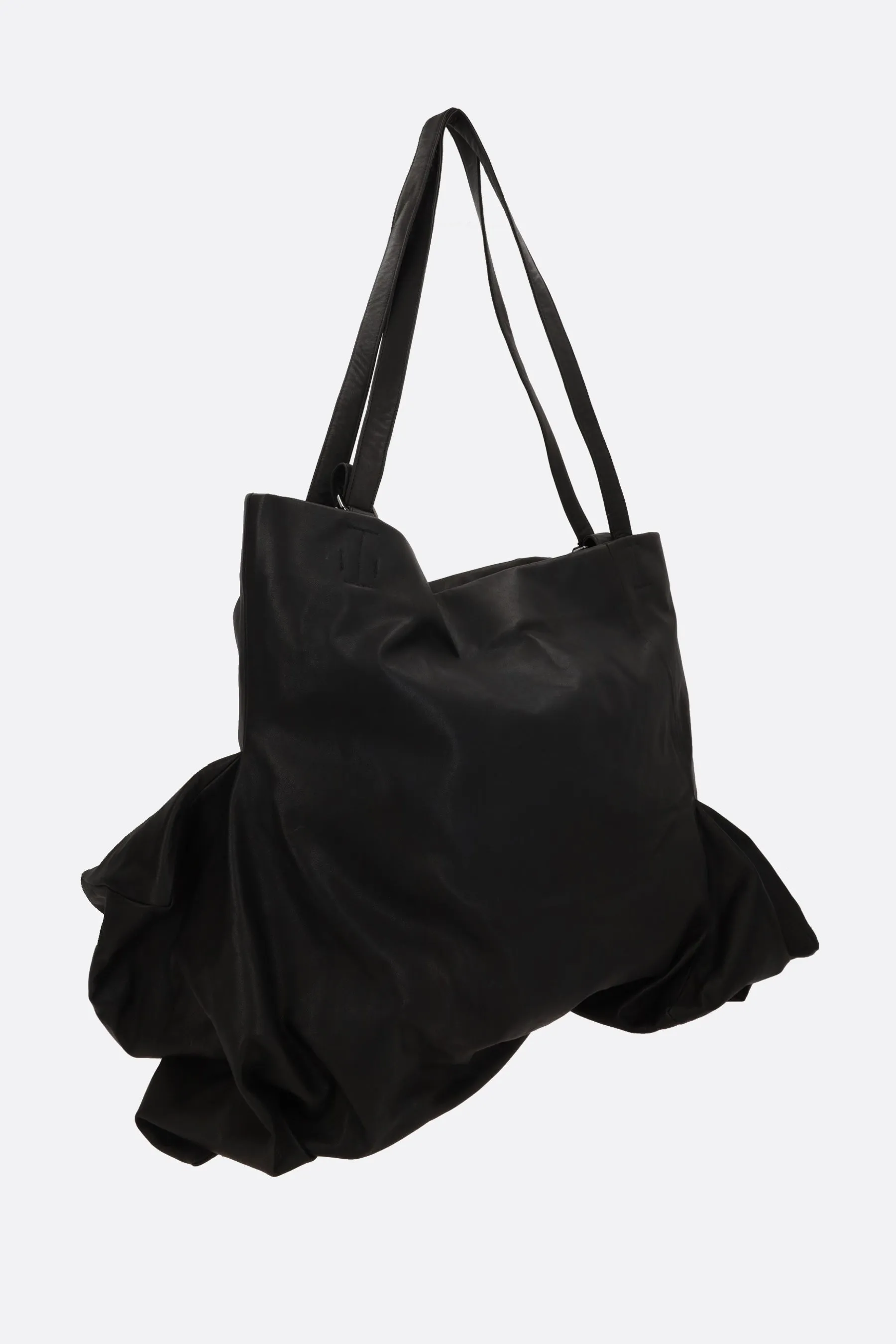 Unevenness tote bag in grainy leather