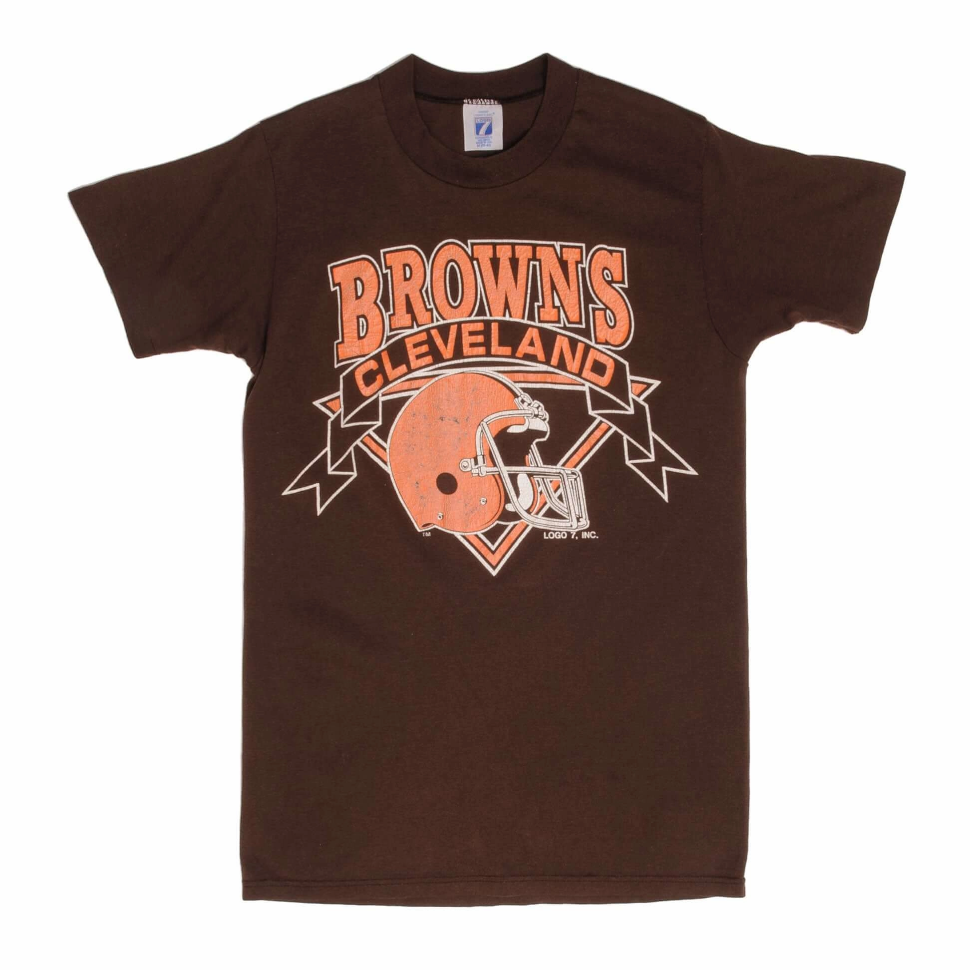 VINTAGE NFL BROWNS TEE SHIRT 1980S SIZE SMALL MADE IN USA
