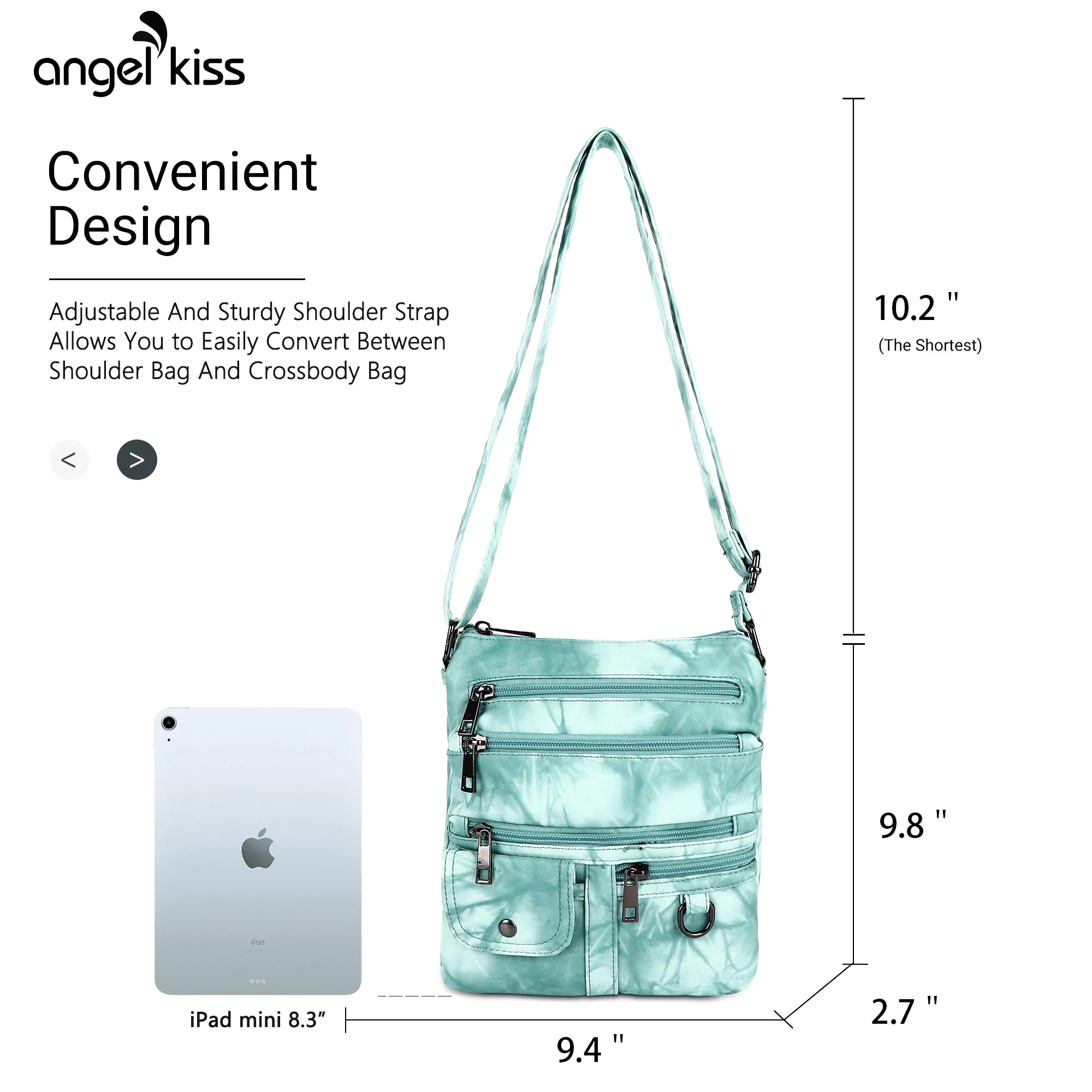 Women's tie-dye vintage pu leather crossbody bag