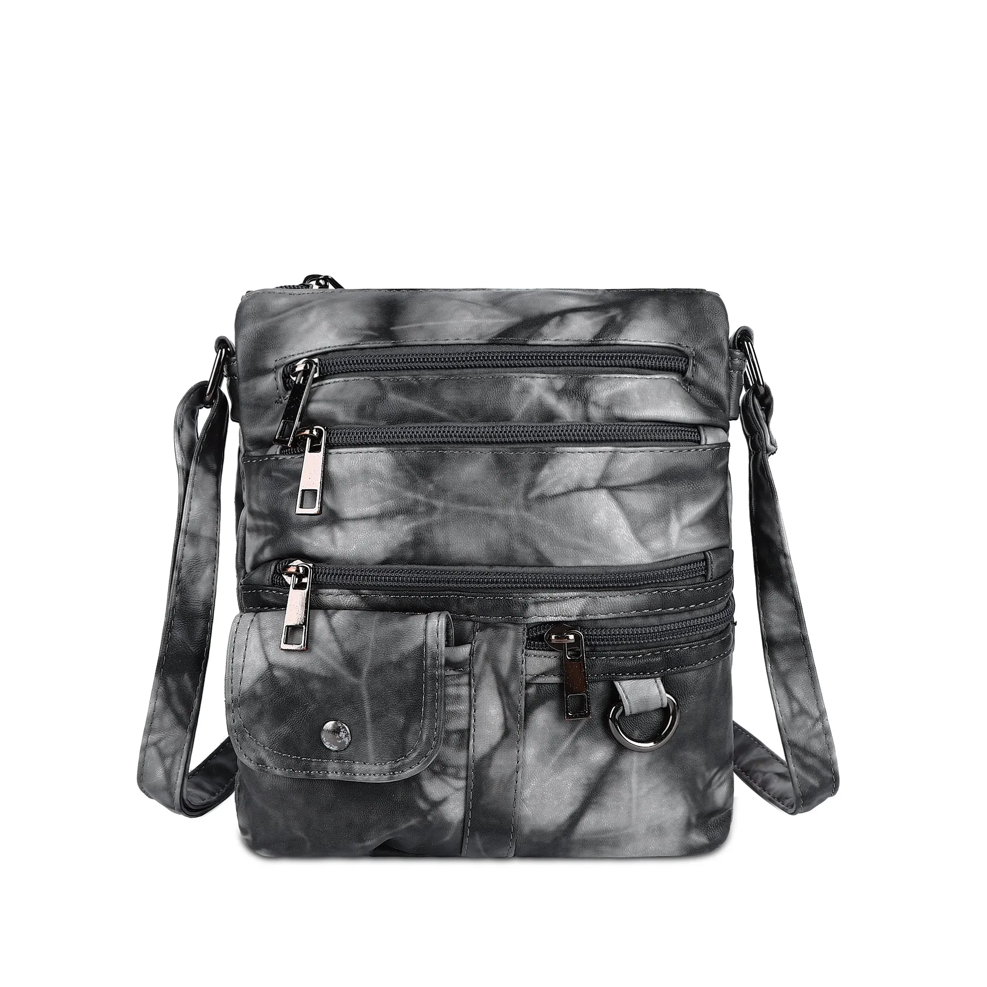 Women's tie-dye vintage pu leather crossbody bag