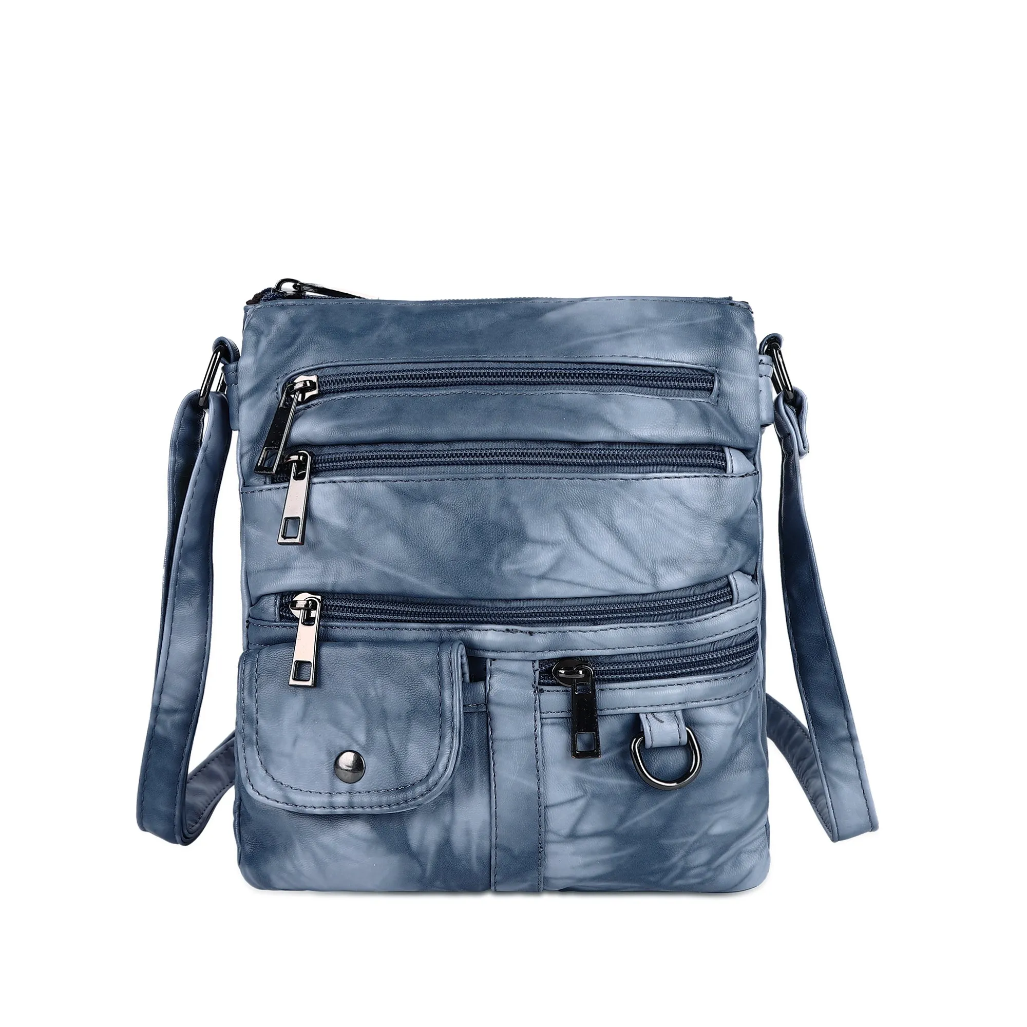 Women's tie-dye vintage pu leather crossbody bag