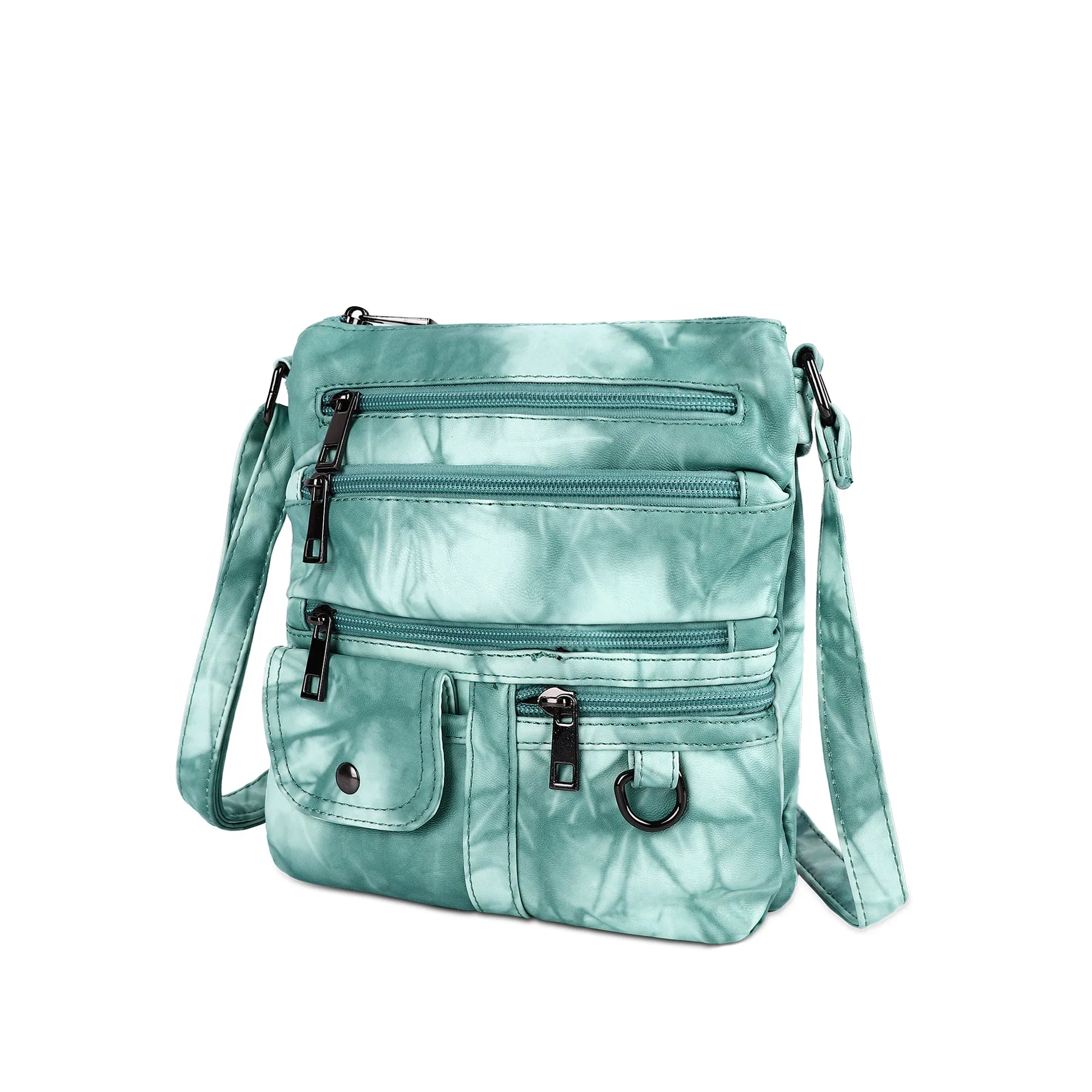 Women's tie-dye vintage pu leather crossbody bag