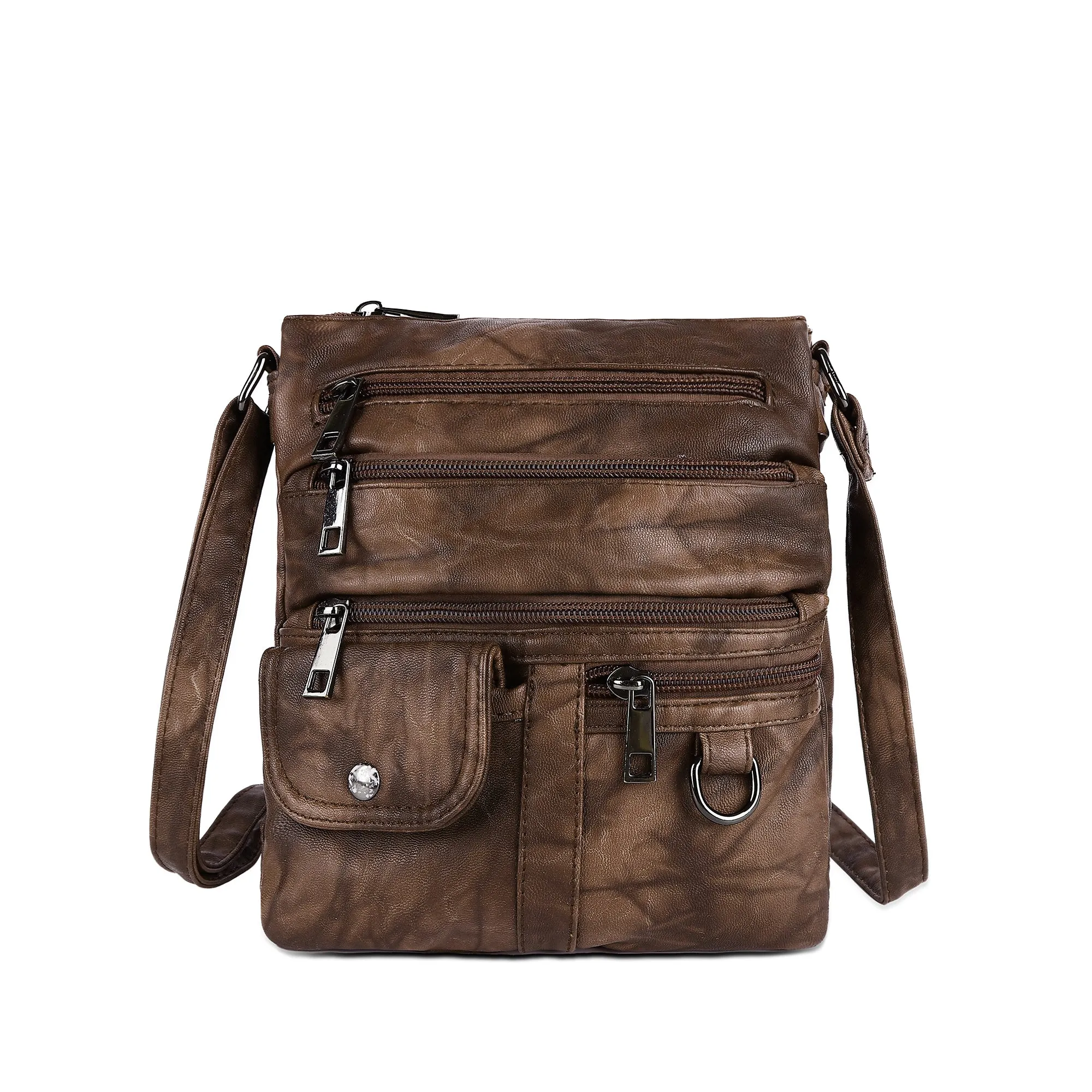 Women's tie-dye vintage pu leather crossbody bag