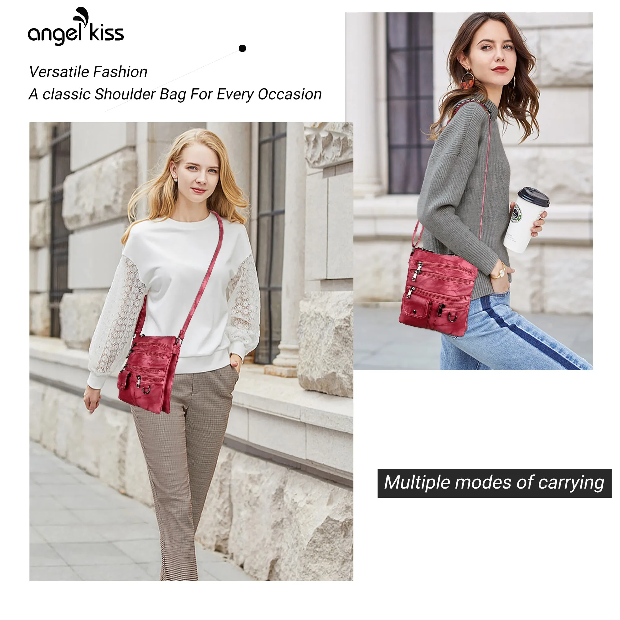 Women's tie-dye vintage pu leather crossbody bag