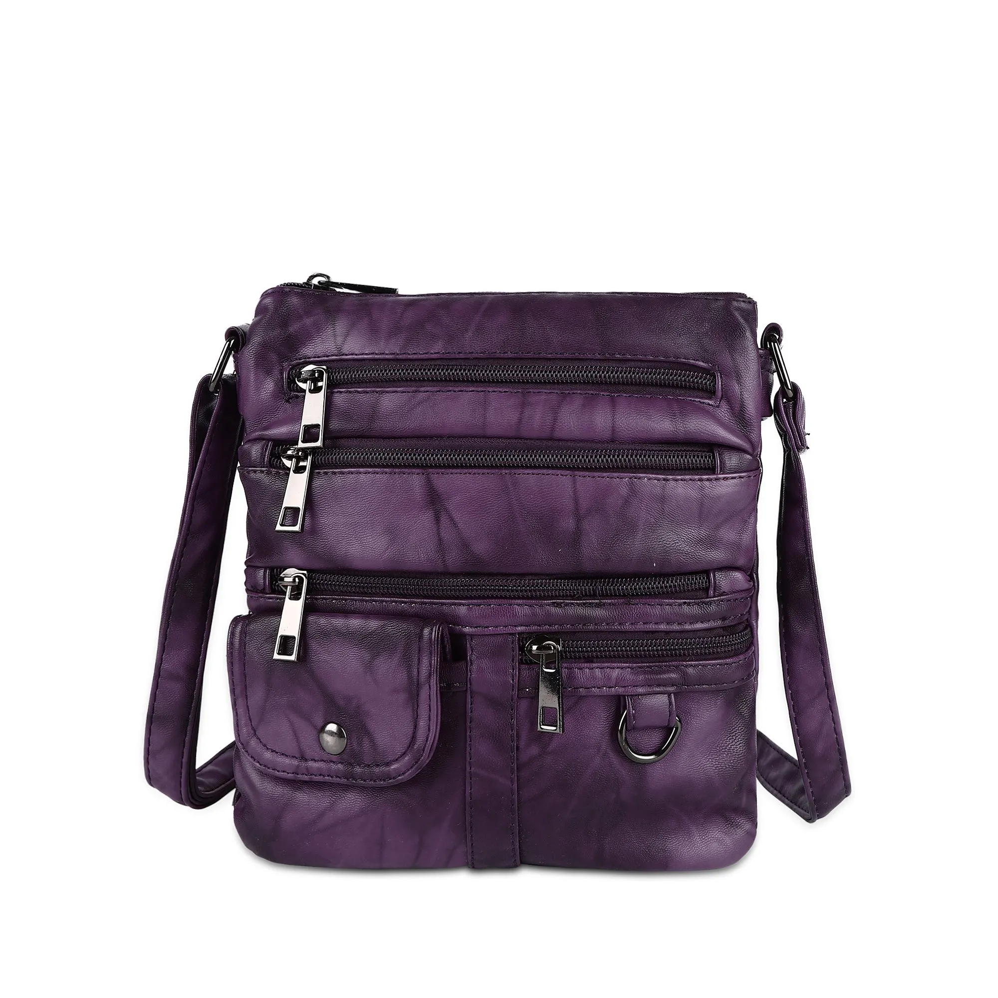 Women's tie-dye vintage pu leather crossbody bag