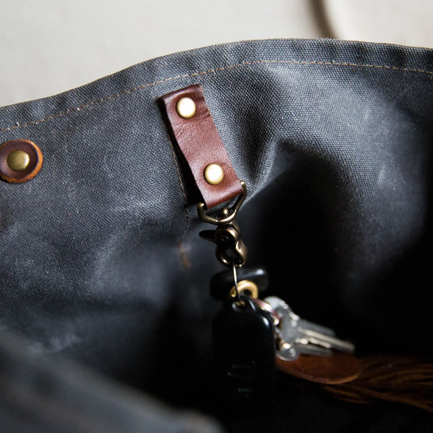 Your Logo   Our Leather - The Market Tote - Fine Leather & Waxed Canvas Bag Purse